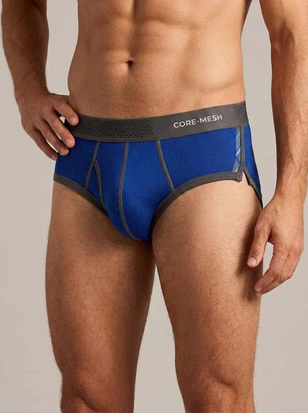 Men's Athletic Core-Mesh Breathable Printed Briefs