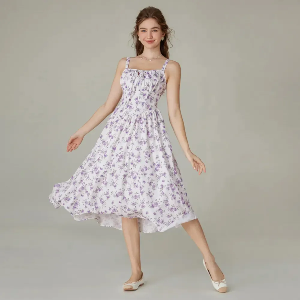 Women's Floral Corset Midi Sundress💞