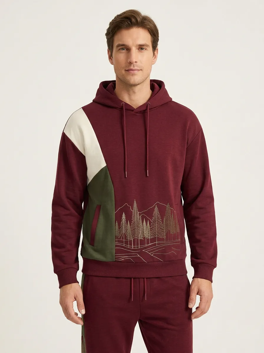 Men's Outdoor Nature Lover Forest Mountain Printed Tracksuit