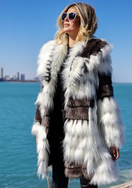 Alter Ego Faux Fur Shawl Collar Coat