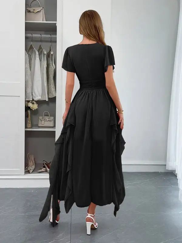 Gathered Detail Short Sleeve Dress