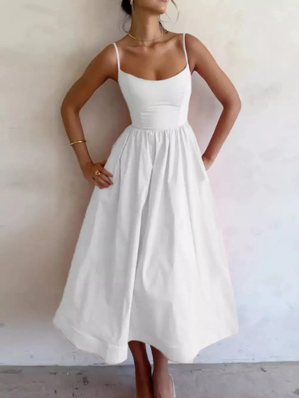 Scoop Neck Midi Dress