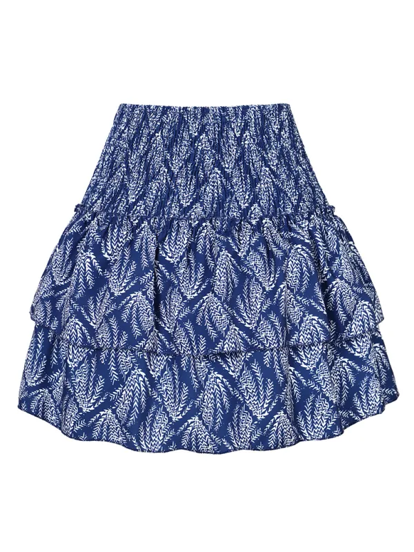 Pleated Ruffle Trim Skirt