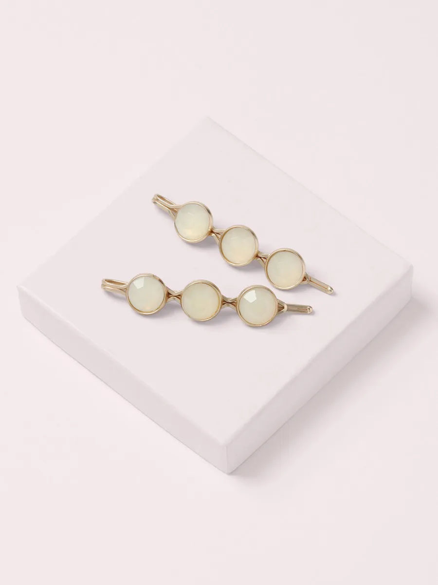 Round Stone Hair Clip