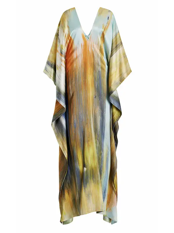 Joint Printed Neck Maxi Dress