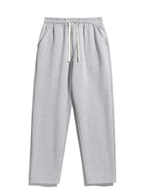 Men's Regular Fit Solid Drawstring Waist Sweatpants, Casual Pocket Design Pants for Fall & Winter, Men's Trousers for Daily Wear, Athleisure Pants
