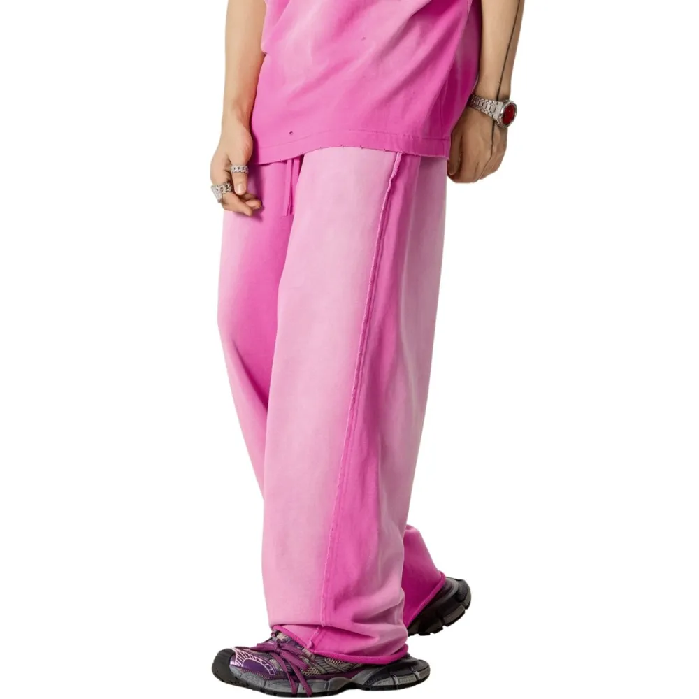 Washed Raw Edge Baggy Fit Men's Sweatpants
