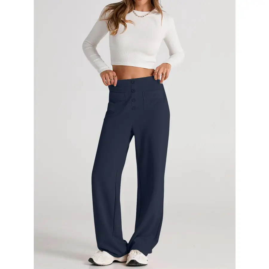 Chic High Waist Wide Leg Pants