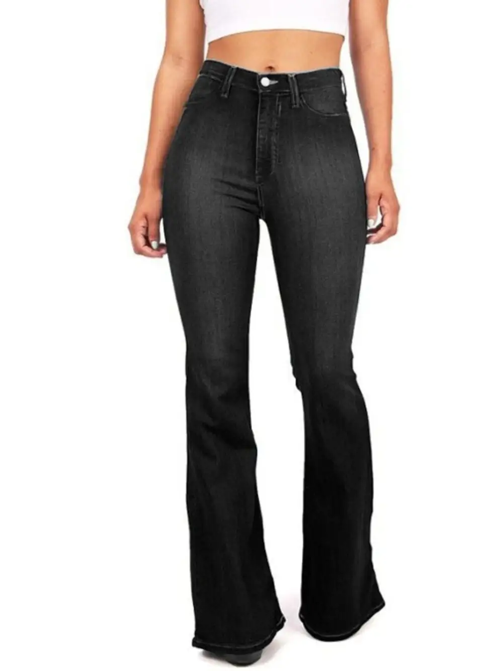 Soft High Waist Flare Leg Denim Jeans