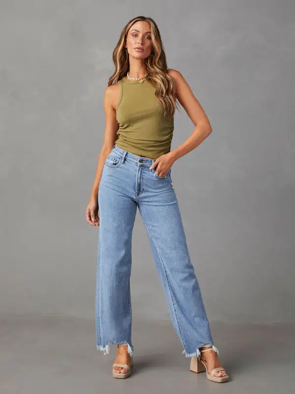 Tiered Pocket Denim Jeans