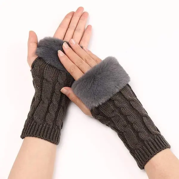 Women'S Fingerless Wool Warm Gloves 47187161C