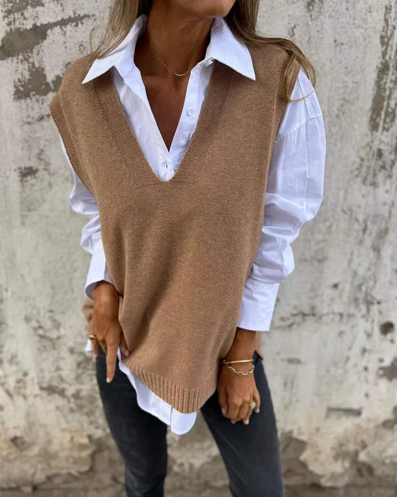 Knit V Neck Shirt