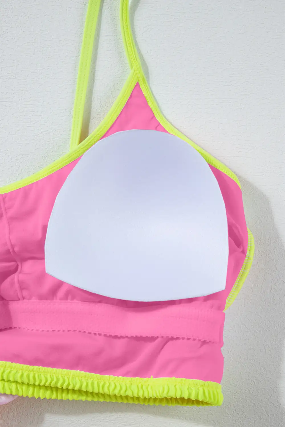 Blocked Pattern High Waisted Bikini Swim Set