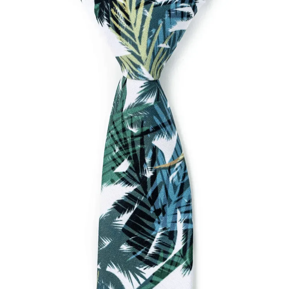 Retro Botanical Floral Pattern Necktie
