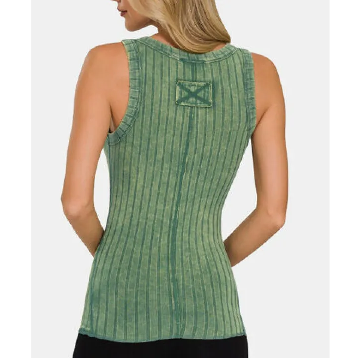 Ribbed Washed Tank Top