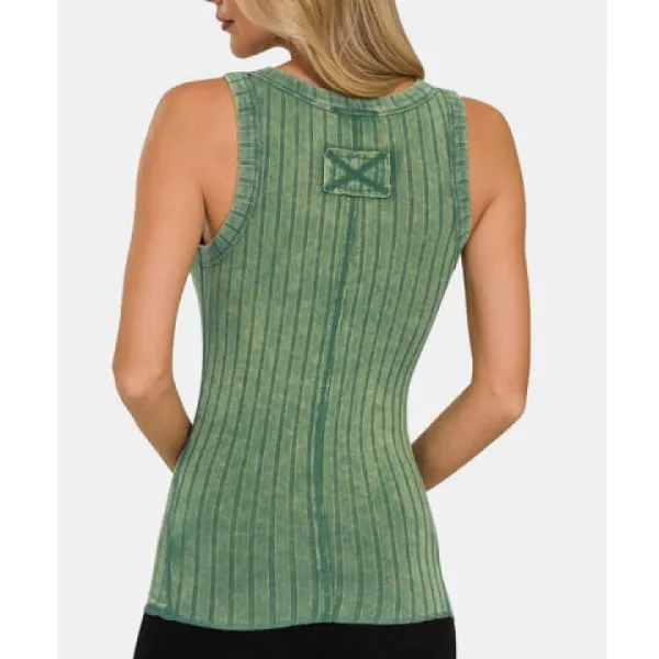 Ribbed Washed Tank Top