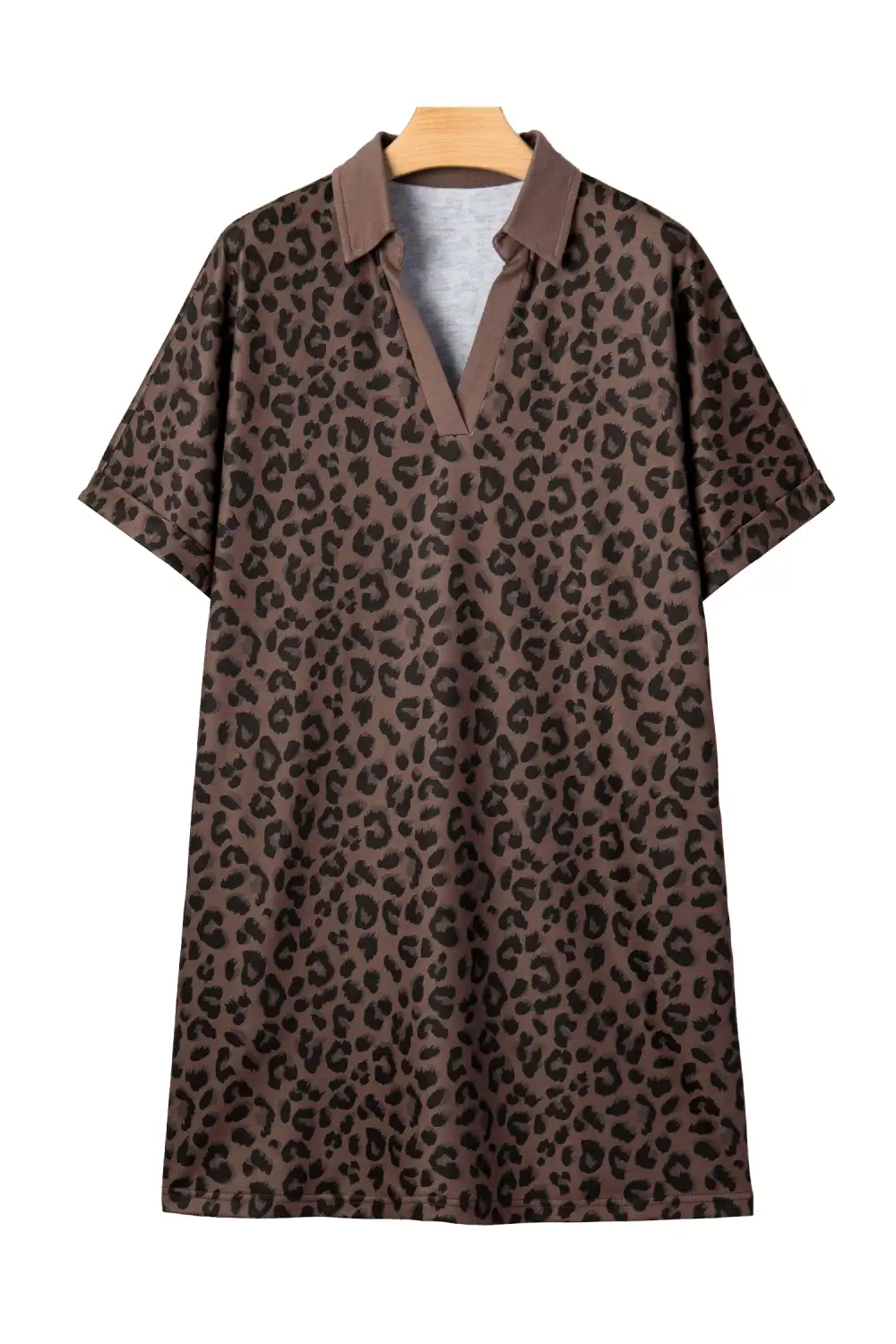 Animal Print V Neck Mini Dress