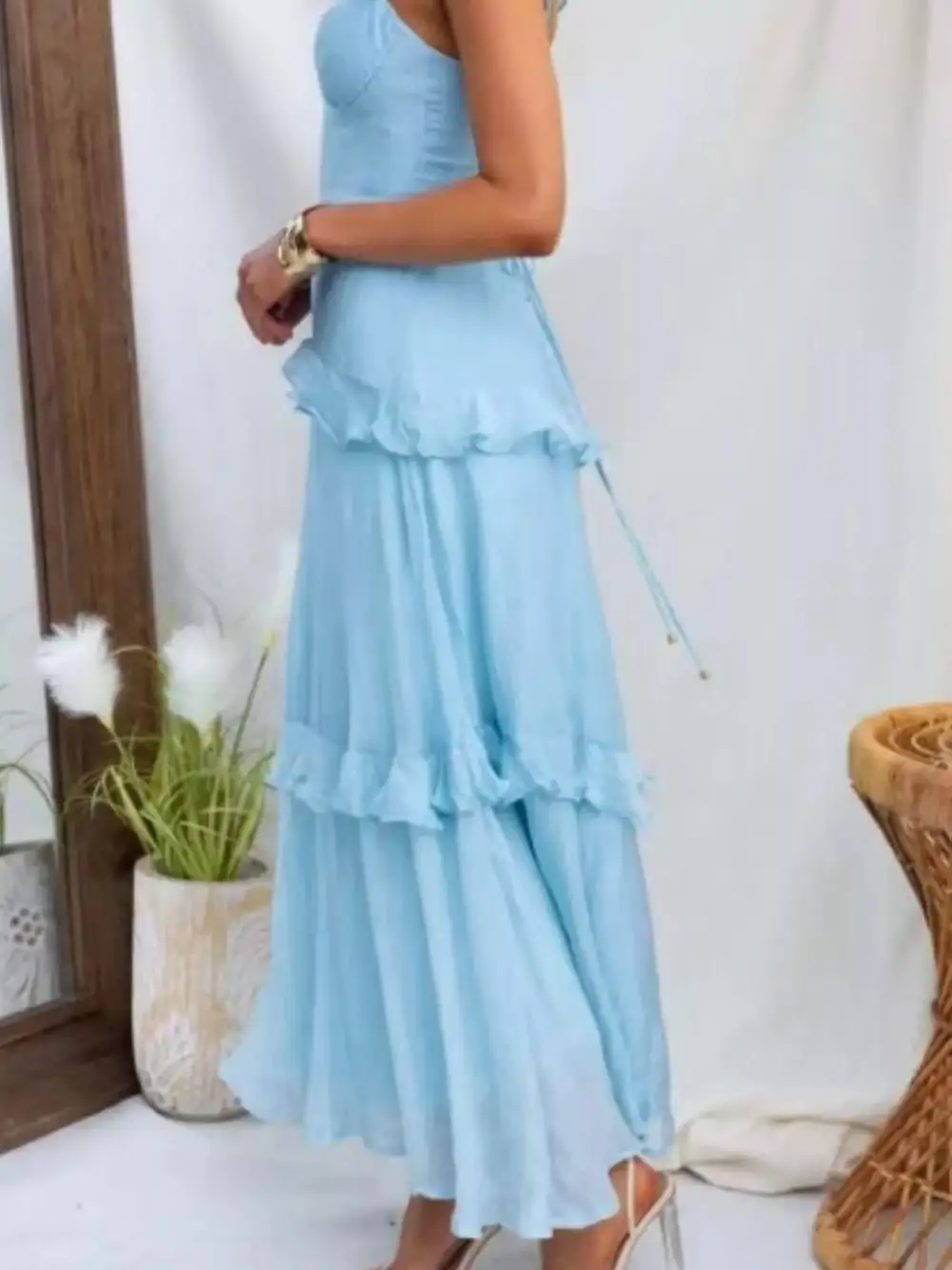 Lace Ruffle Maxi Dress