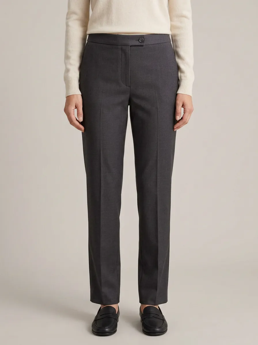 Straight-Leg Mid-Rise Minimalist Mid-Rise Straight Leg Trousers