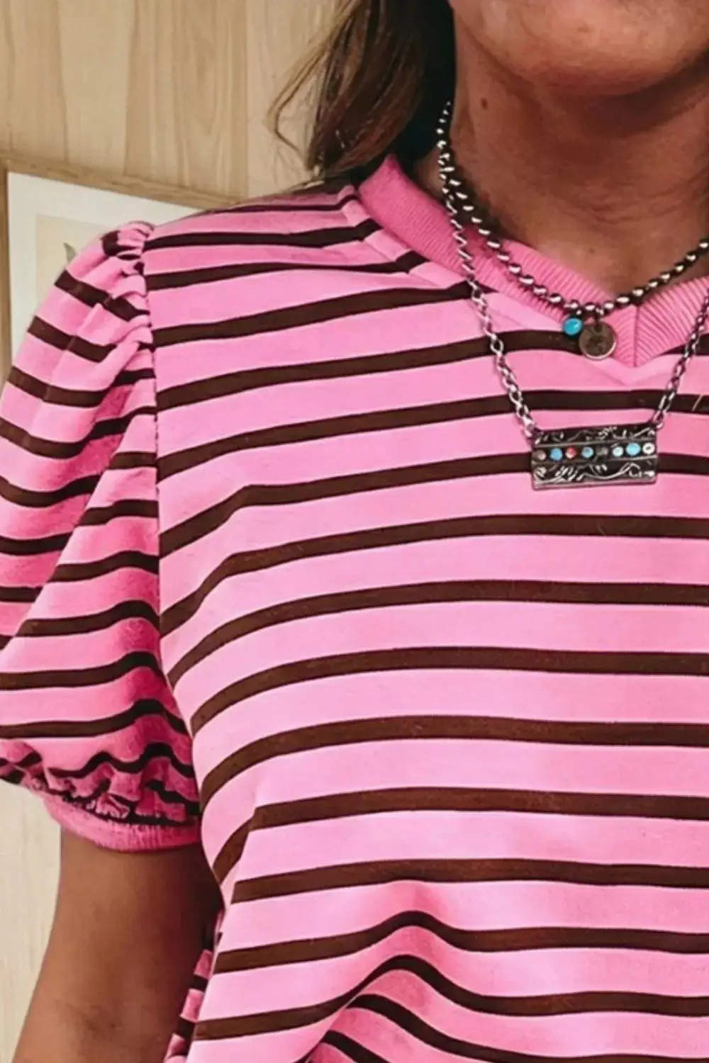 V-Neck Collared Ribbed Top