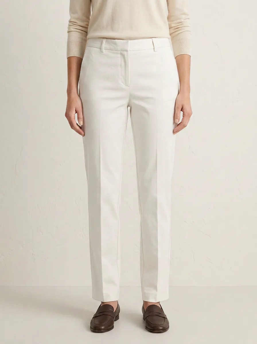 Smart-Casual Straight-Leg Mid-Rise Straight Leg Trousers
