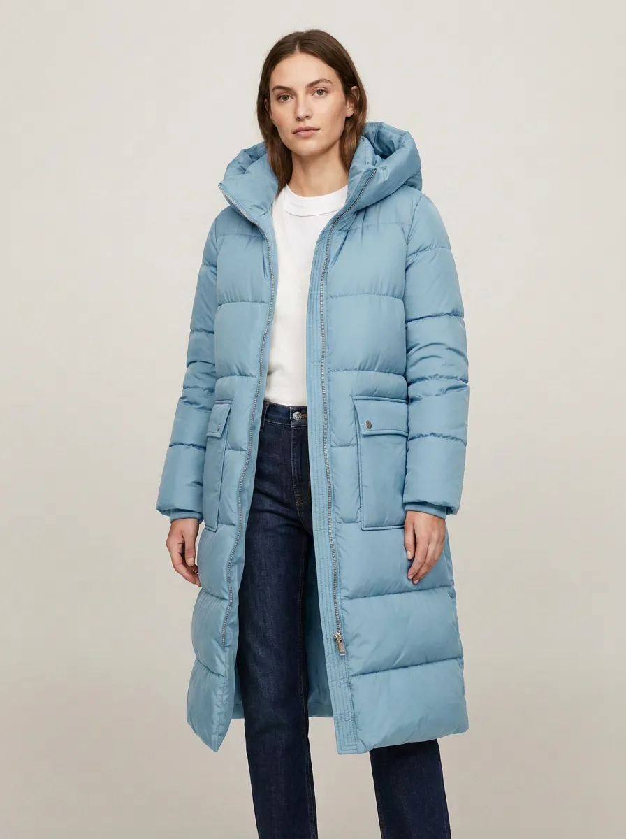 Elevated Padded Long Hooded Coat