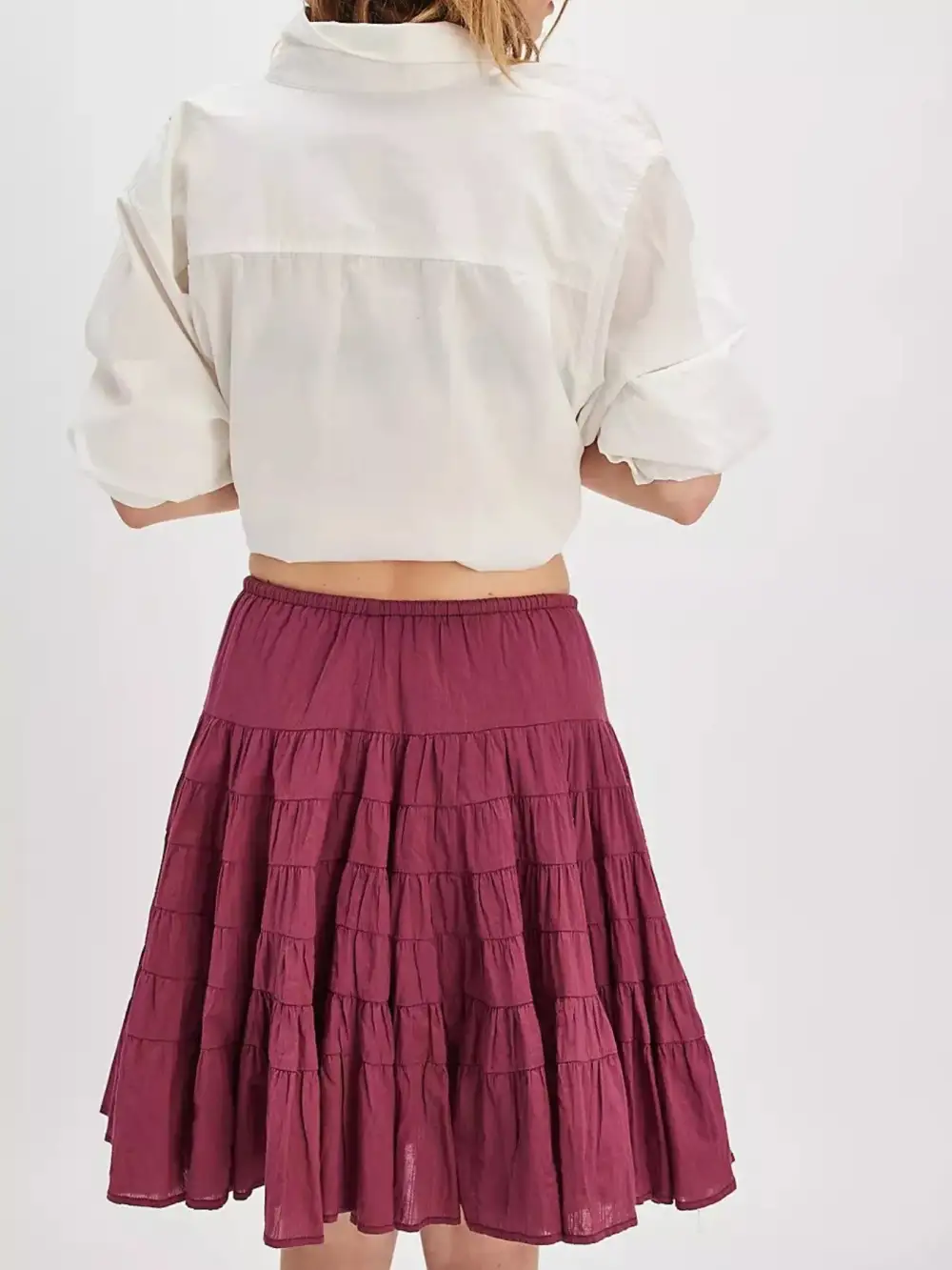 Sequin Drawstring Tiered Mini Skirt