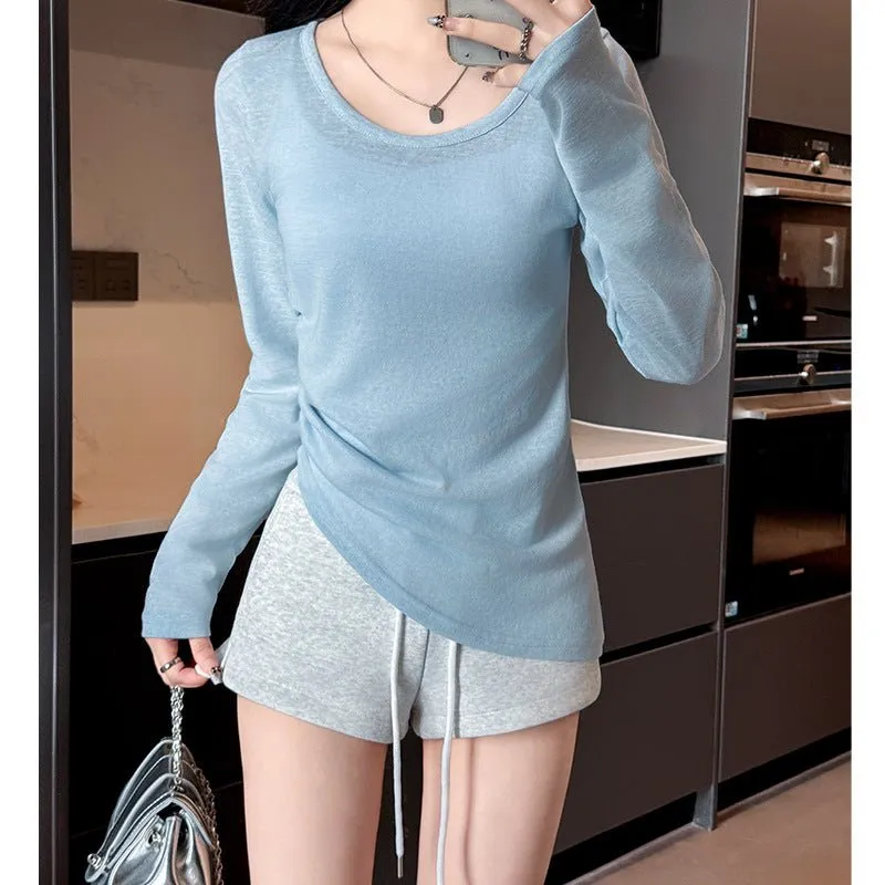 Side Drape Crew Neck Tee