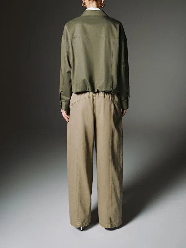 A Green Lapel Commuter Jacket For Ladies