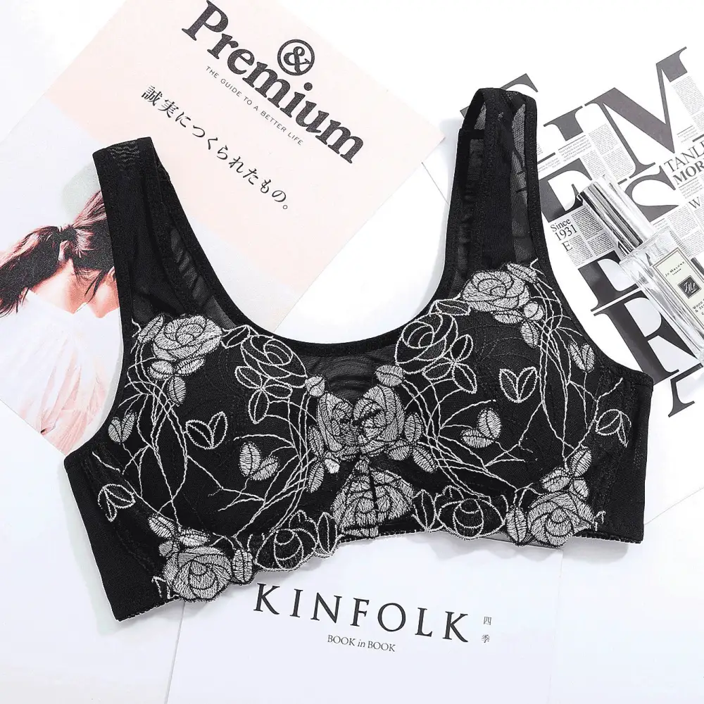 Floral Front-Buckle Bra