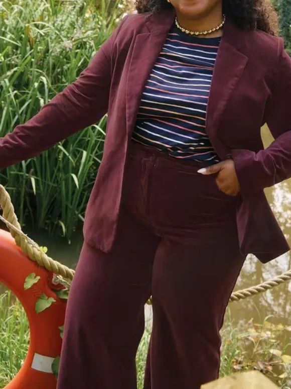 Cropped Velvet Trouser