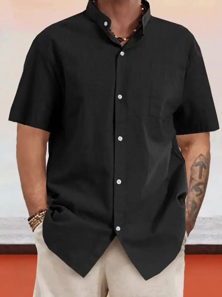 Casual Cotton Stand Collar Shirt