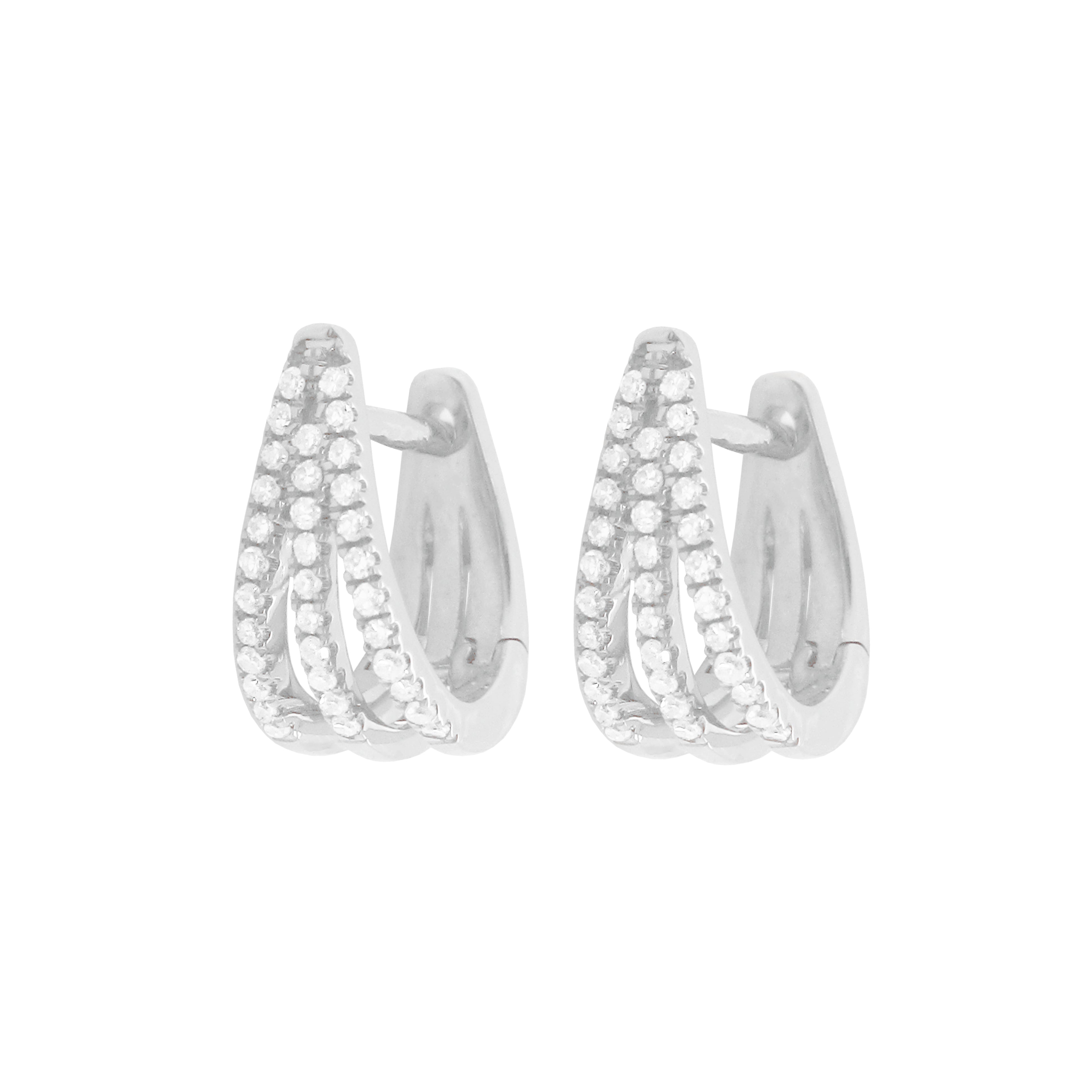 Refined Delicate Gem Detail Huggie Earrings