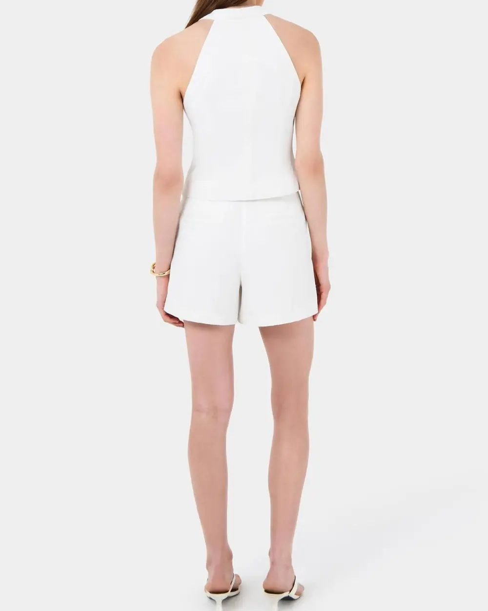 Pleat Front Short -Lvory