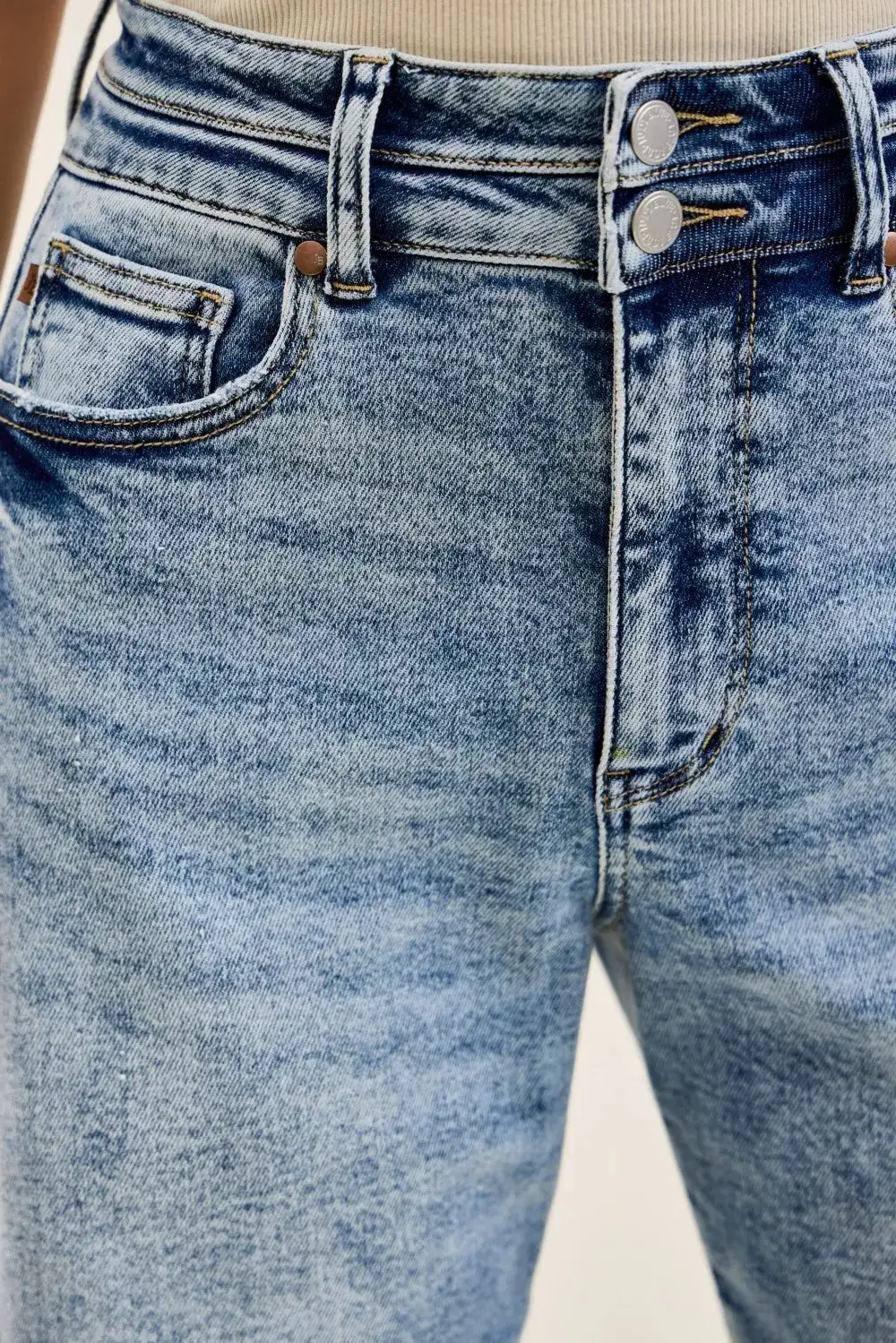 Structured High Waist Denim Jeans