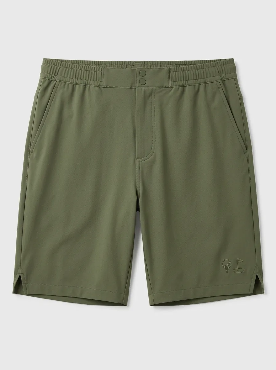 Clean Flag-Motif Golf Athletic Shorts