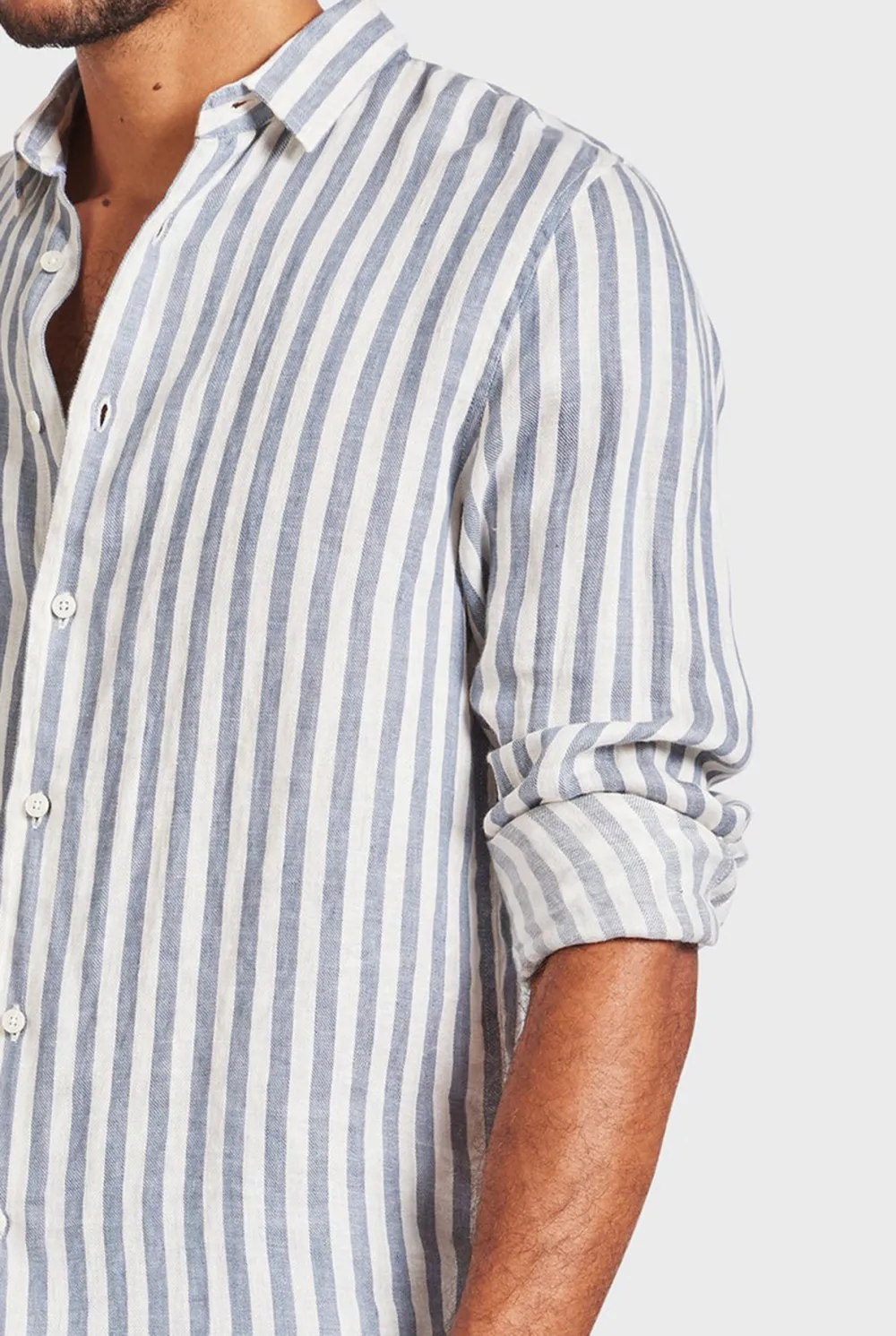 Striped Linen Button Down Shirt