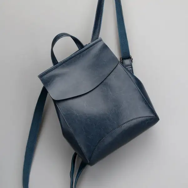 Korean Fashion Leather Shoulder Backpack Two-Layer Cowhide 2025 Trend