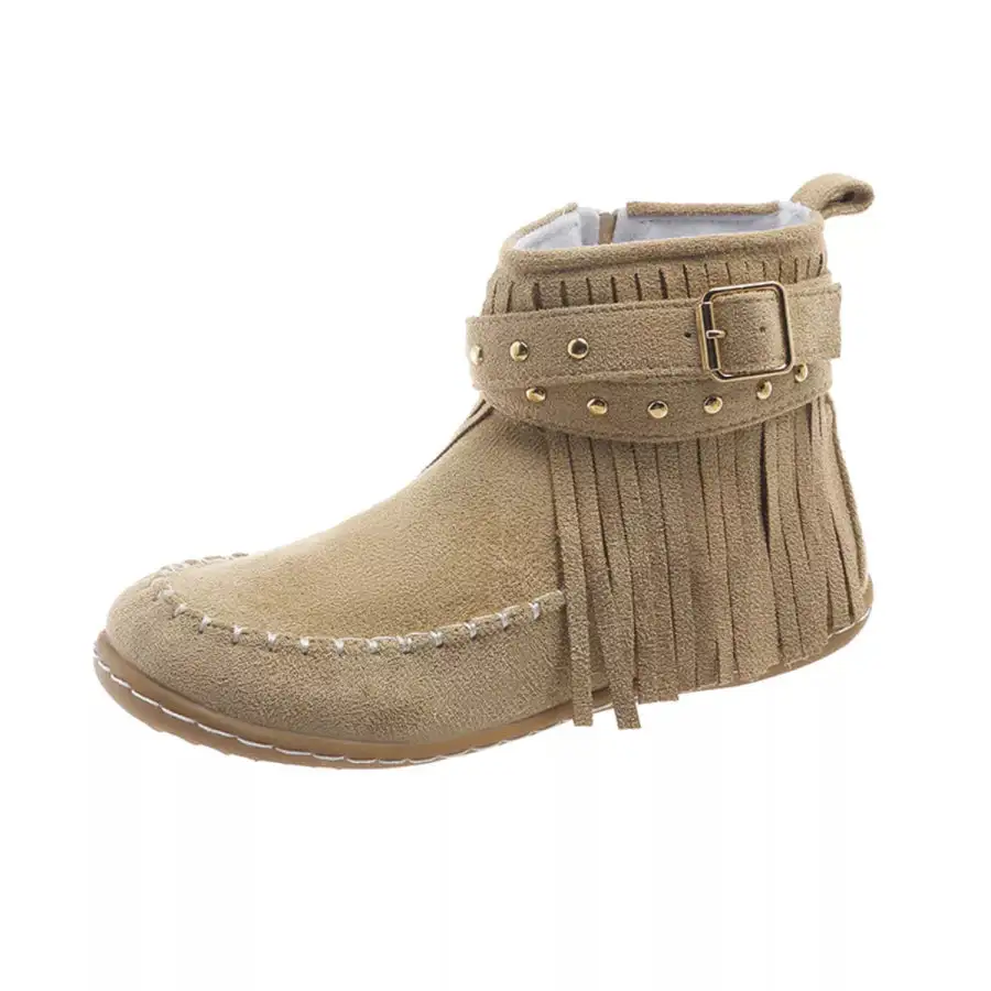 Fringe Round Toe Boots Shoes