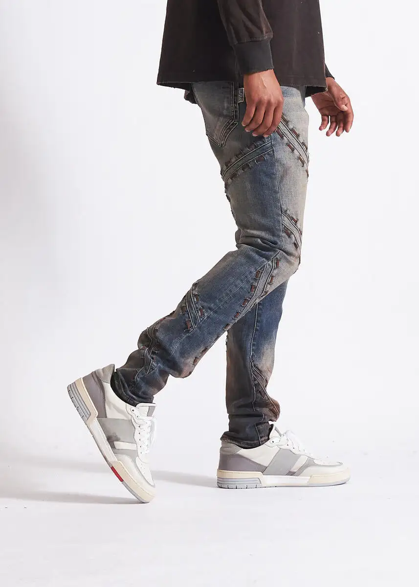Stretch Biker Zip Jeans