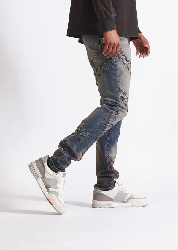 Stretch Biker Zip Jeans