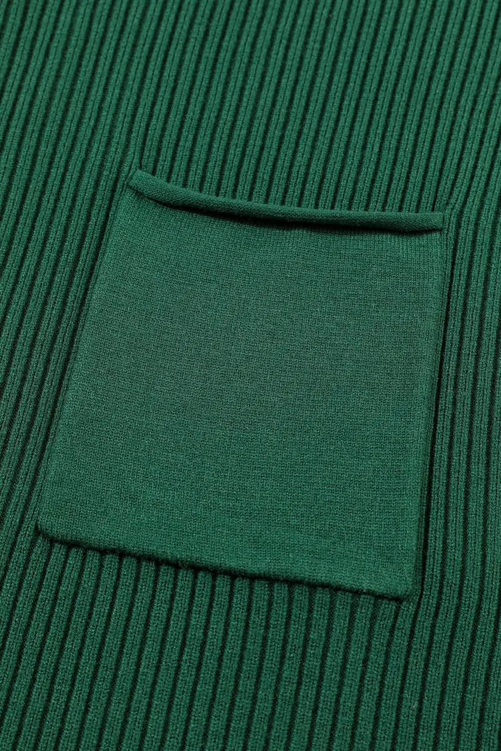Patch Pocket Ribbed Knit Short Sleeve Textured Layer Sweater