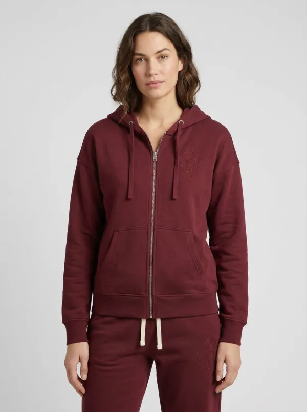 Women's Charcoal Tapered Joggers Zip-Up Hoodie Jacket & Jogger Set