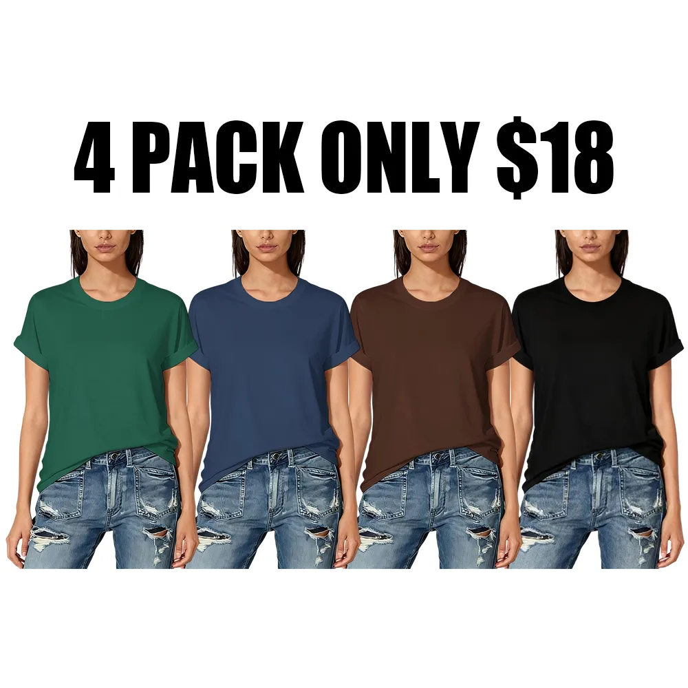 🔥Women's Short Sleeve T-Shirts Multipack-🔥8-Pack - All Colors Included
