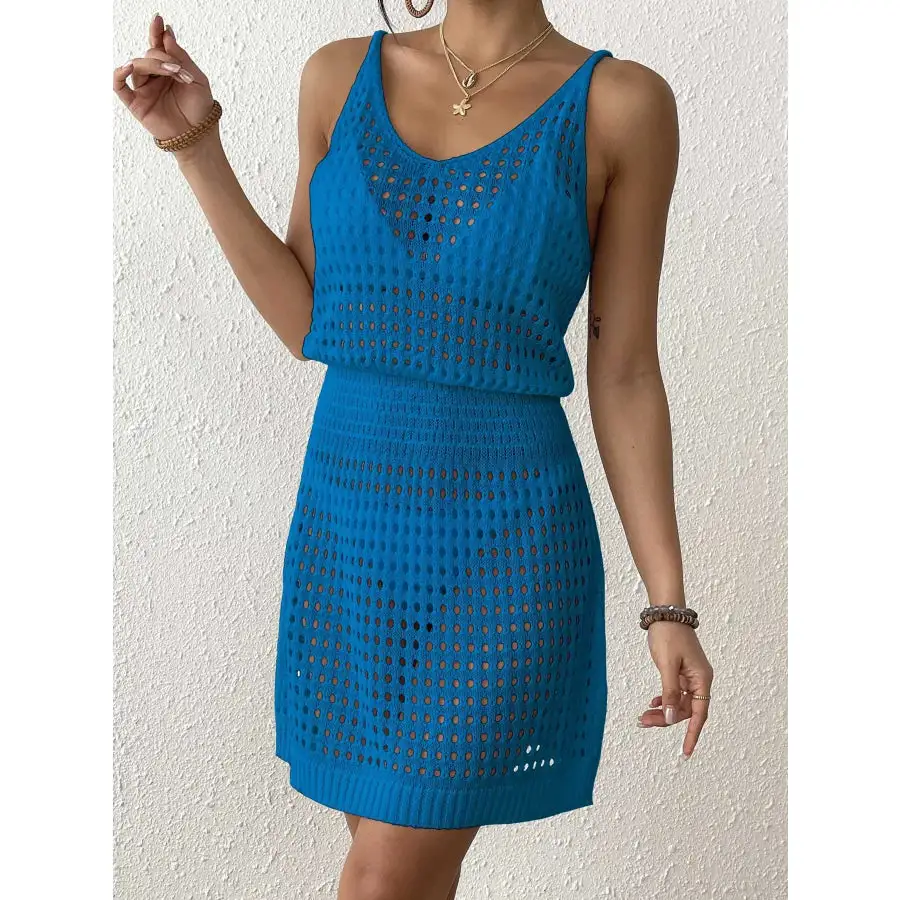 Everyday Crochet Knit Cover Up Mini Dress