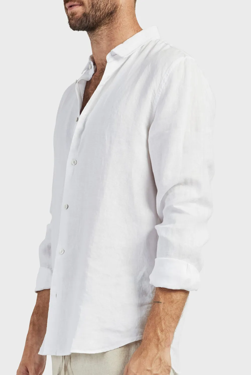 Plain Navy Linen Shirt