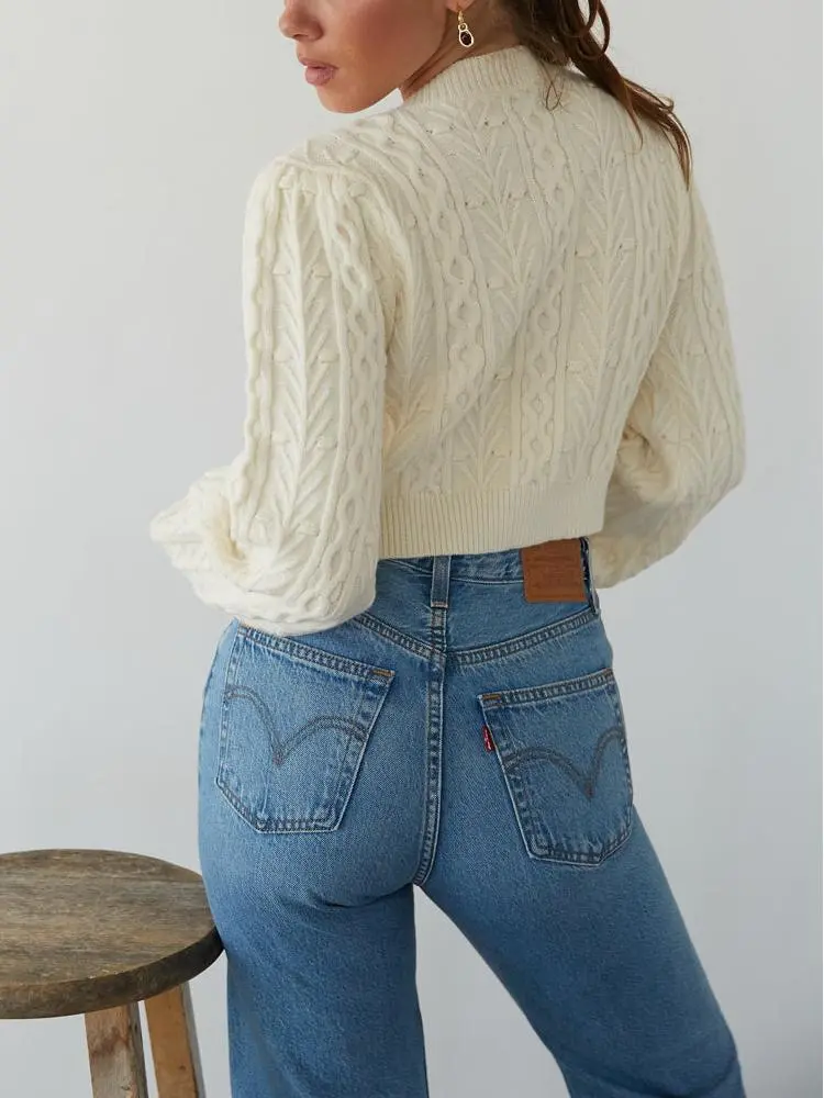 Cable Knit Bow Cardigan