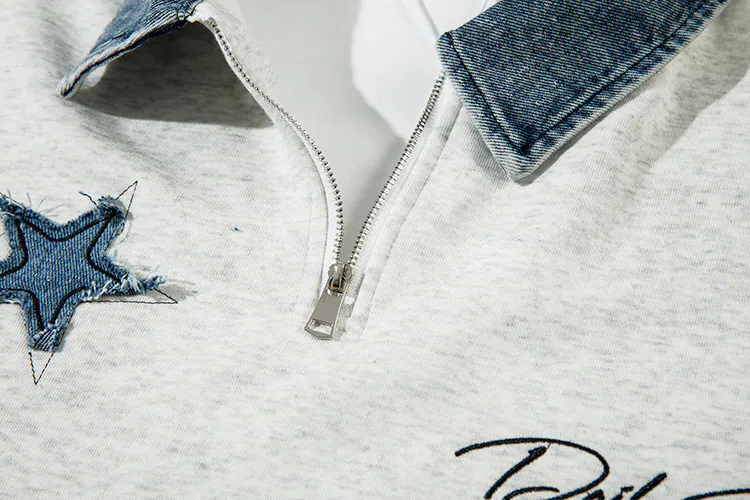 Vintage Half-Zip Butterfly Top