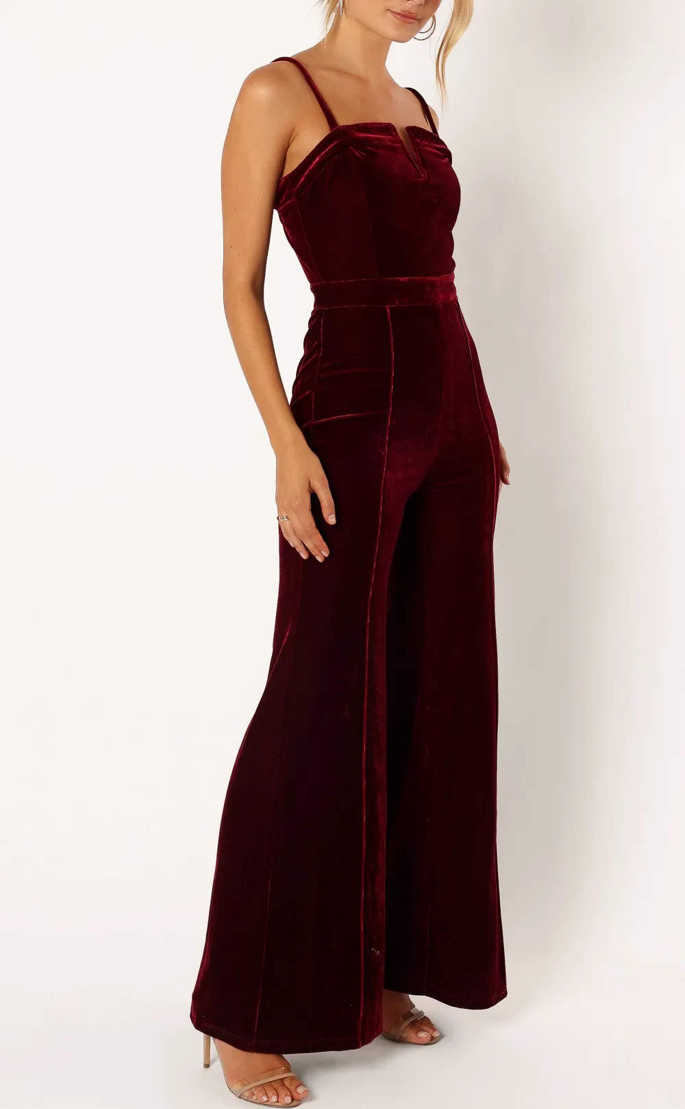 V-Neck Wide-Leg Sleeveless Maxi Jumpsuit