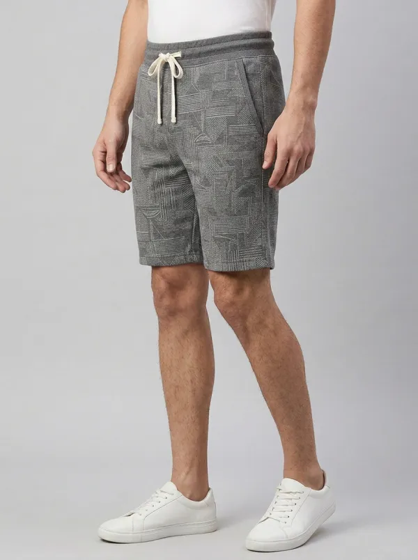 Men's Geometric Relaxed-Fit Printed Sweat Shorts